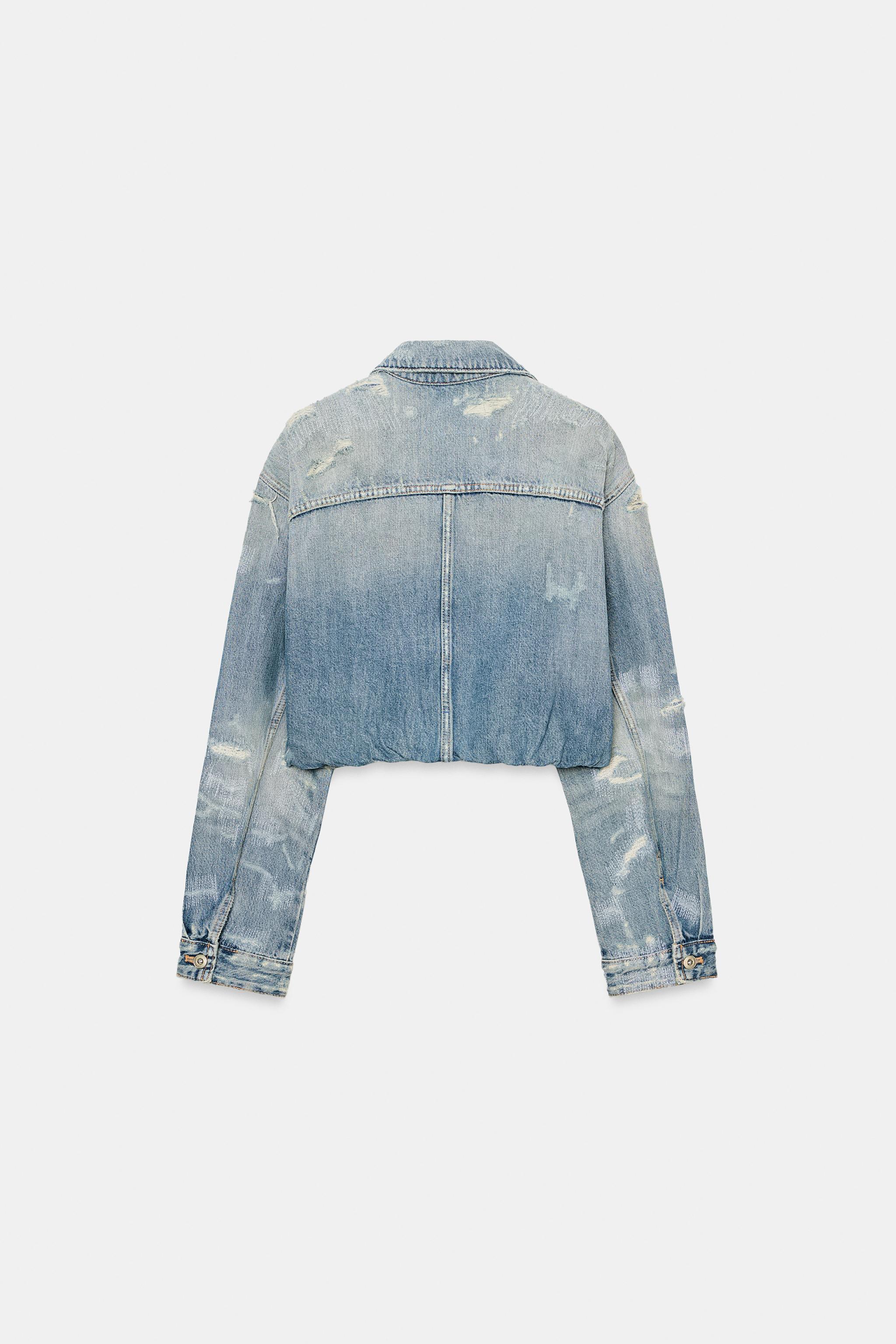 BLOUSON EN JEAN TRF DÉCHIRURES
